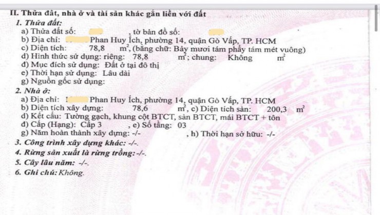 Bán nhà Phan Huy Ích Phường 14 Q. Gò Vấp, 3 tầng, giảm giá còn 7.x tỷ